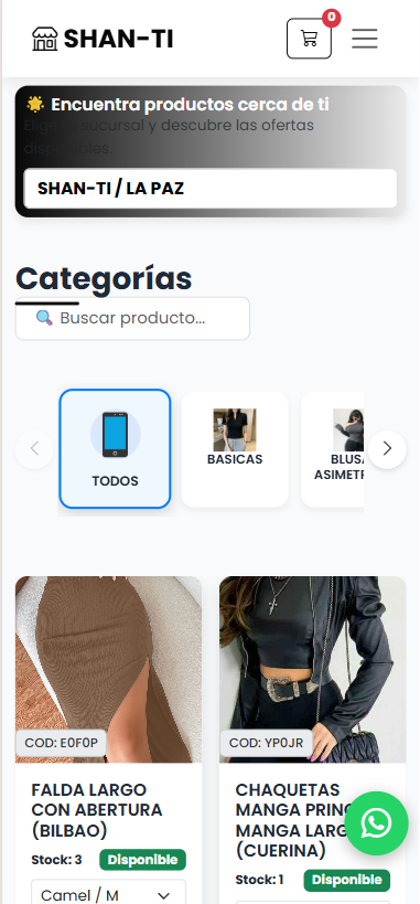 Catálogo de productos